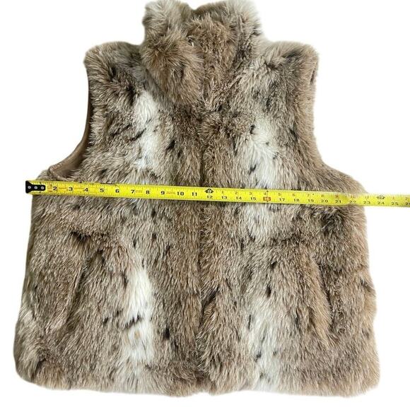DRESSBARN VEST FAUX FUR SZ L LYNX FUR LEISUREWEAR GRUNGE COZY MOB WIFE CORE - Picture 2 of 16